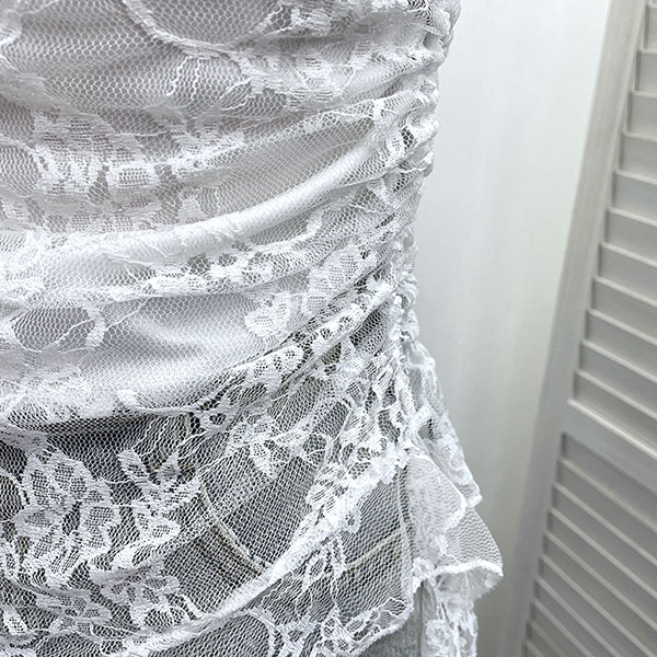 CROSS LACE BARE TOP