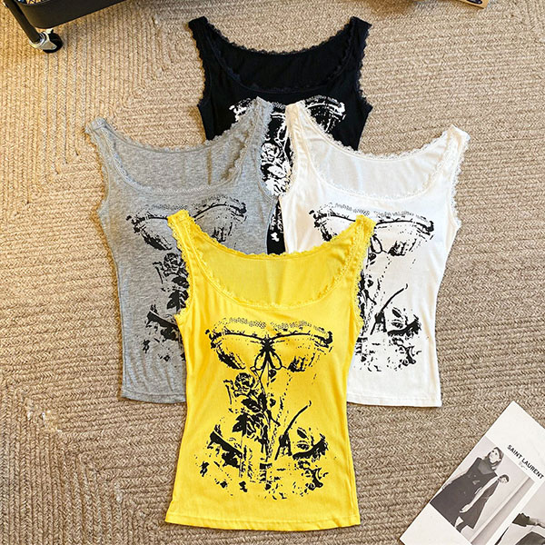 BRA PRINT LACE CAMISOLE
