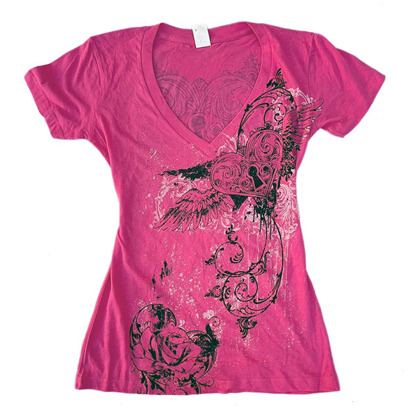 PINK HEART Y2K T-SHIRT