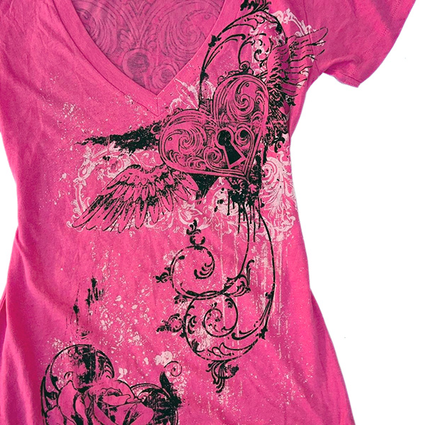 PINK HEART Y2K T-SHIRT