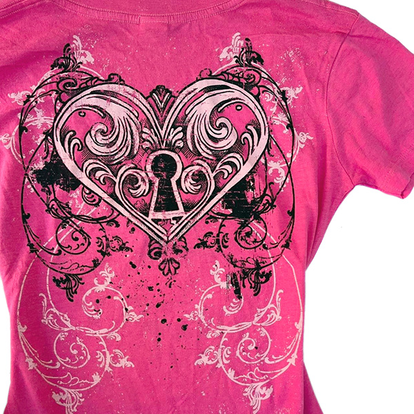 PINK HEART Y2K T-SHIRT