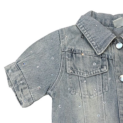 RHINESTONE DENIM SET UP【KIDS】