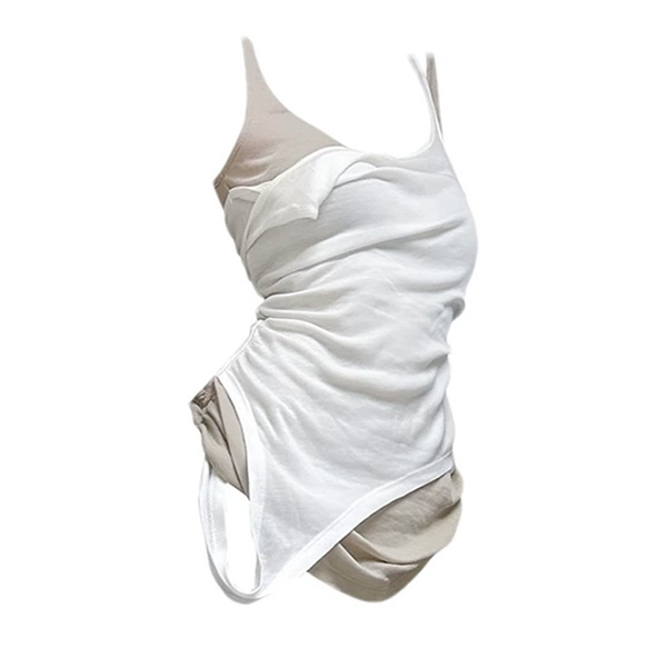 RUCED ASYMMETRIC TANK TOP