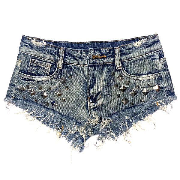 STUDS DENIM SHORTS