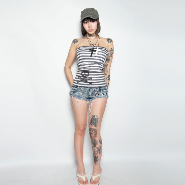 BORDER SKULL BARE TOP