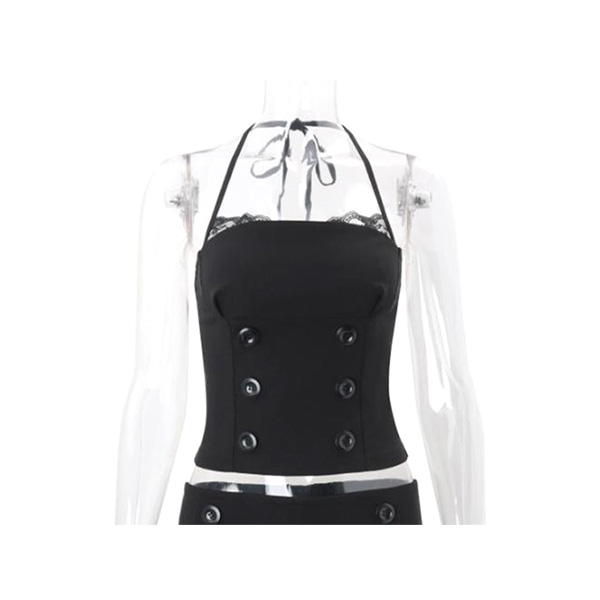 CORSET BLACK BUTTON CAMISOLE