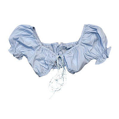 SHOULDER PUFF CROPPED TOPS