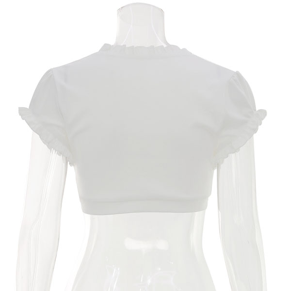 VNECK FRILL SHORT CROPPED TOPS