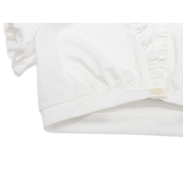 VNECK FRILL SHORT CROPPED TOPS