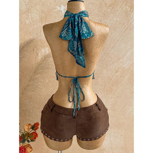 FRONT OPEN HALTER NECK