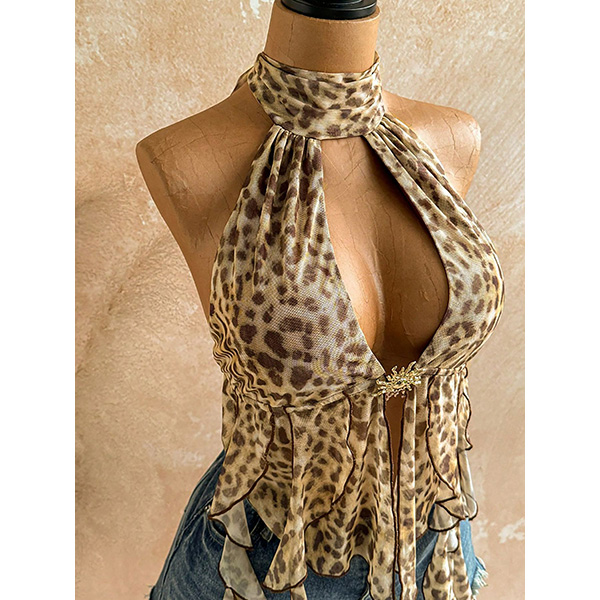 FRONT OPEN HALTER NECK