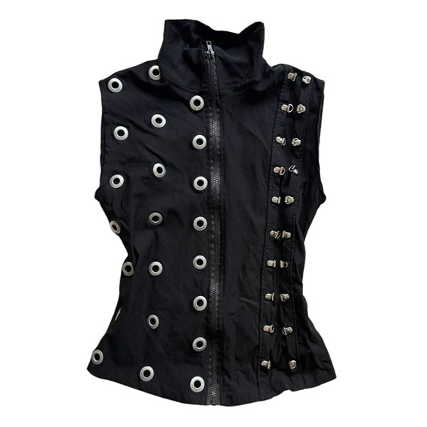 EYELET ZIP VEST