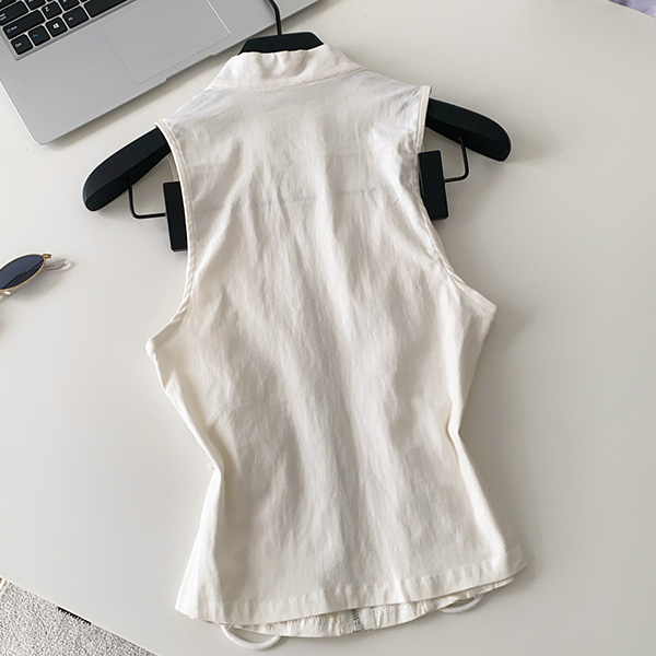 SIDE LACE ZIP UP HALTER NECK