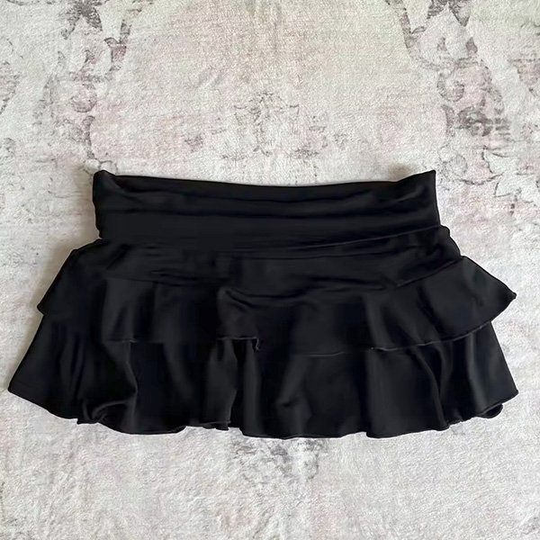 BLACK FRILL SKIRT
