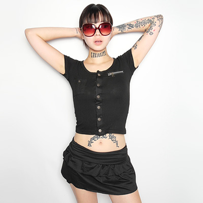 BLACK FRILL SKIRT