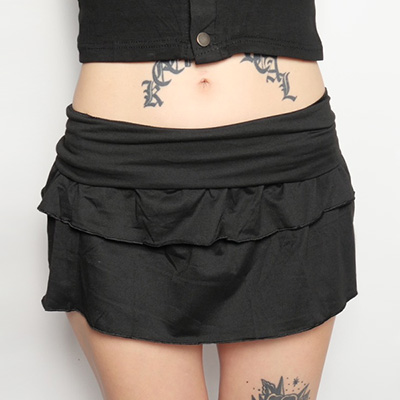 BLACK FRILL SKIRT
