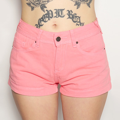 PINK DENIM SHORTS