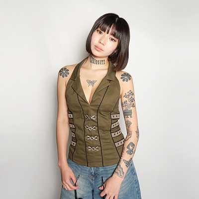Y2K DENIM HALTER NECK