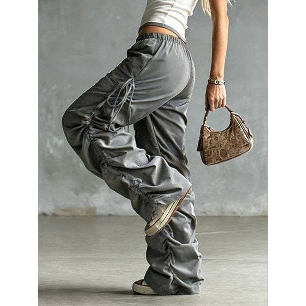 SHIRRING GREY PANTS