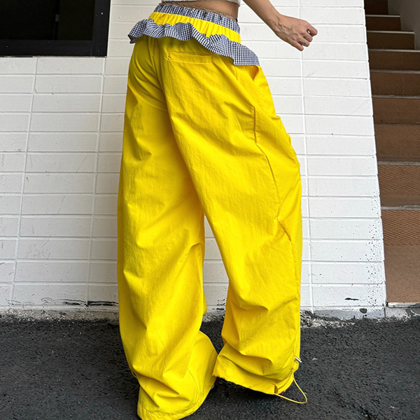 COLOR FRILL CARGO PANTS
