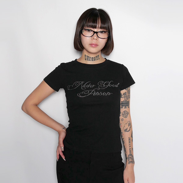 RHINESTONE LETTER T-SHIRT