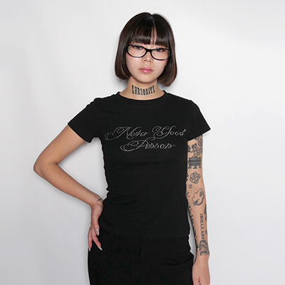 RHINESTONE LETTER T-SHIRT