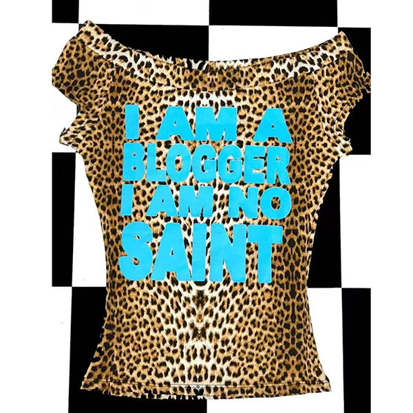 LEOPARD LETTER OFF SHOULDER
