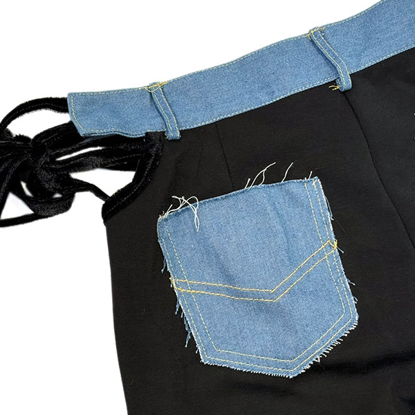 SIDE LACE UP DENIM PANTS