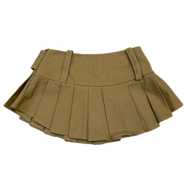 SUEDE BELT PLEATS SKORT
