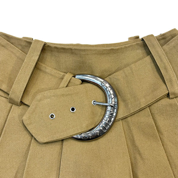 SUEDE BELT PLEATS SKORT