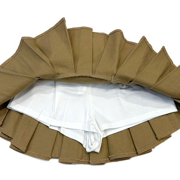 SUEDE BELT PLEATS SKORT