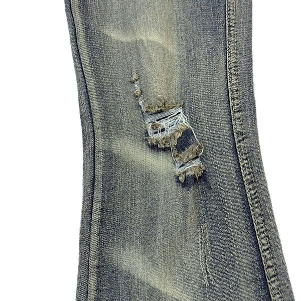 DAMAGE FLARE DENIM PANTS