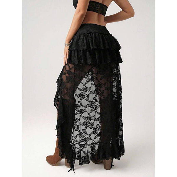 LACE FRILL LONG SKIRT