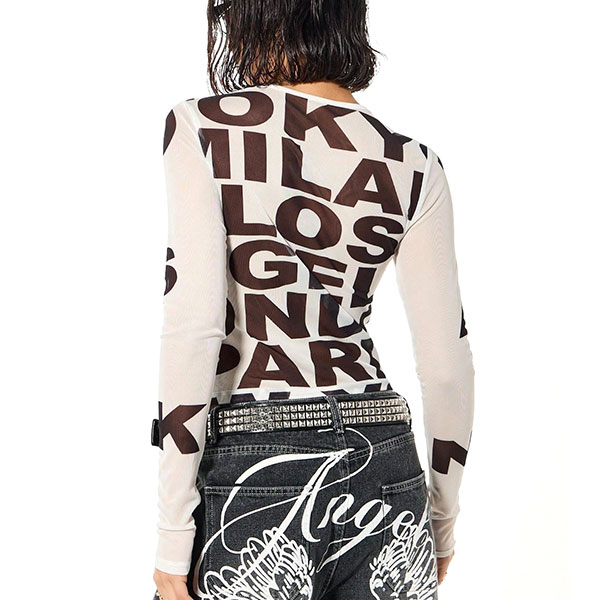 ALPHABET SHEER TOPS