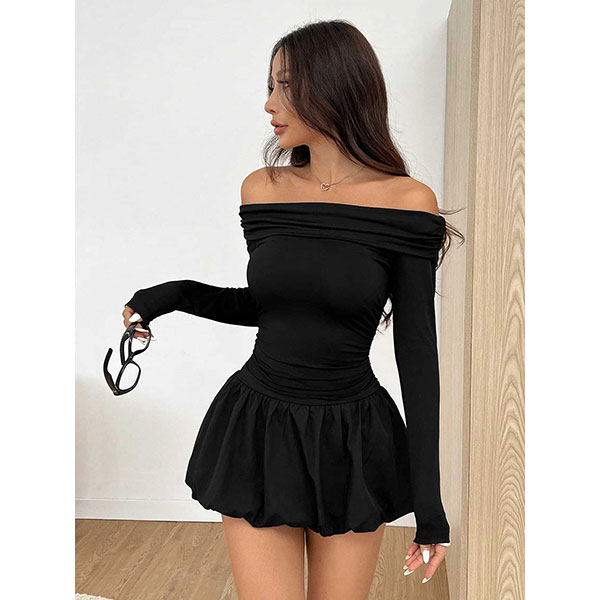 OFF SHOULDER BALLOON ONEPIECE