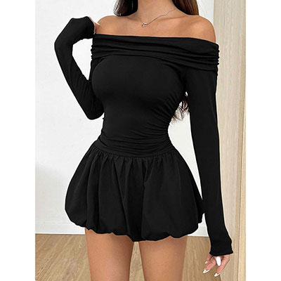 OFF SHOULDER BALLOON ONEPIECE