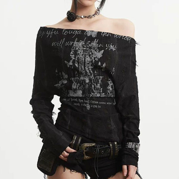 OFF SHOULDER LACE UP CUTSEW