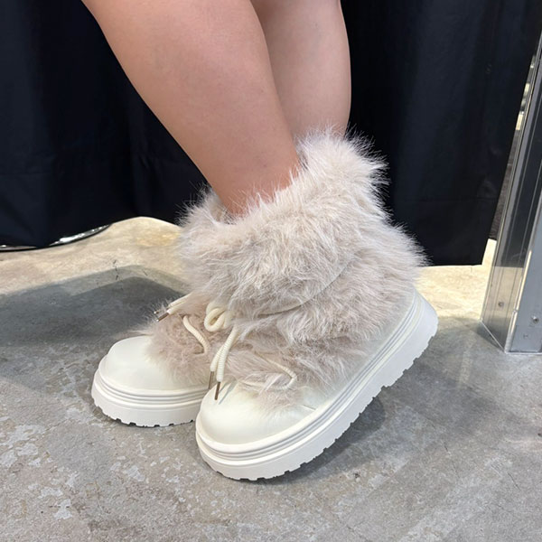 FUR PLATFORM BOOTS