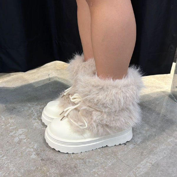 FUR PLATFORM BOOTS