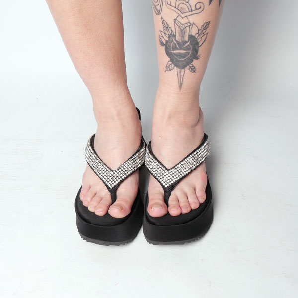 RHINESTONE PLATFORM SANDAL