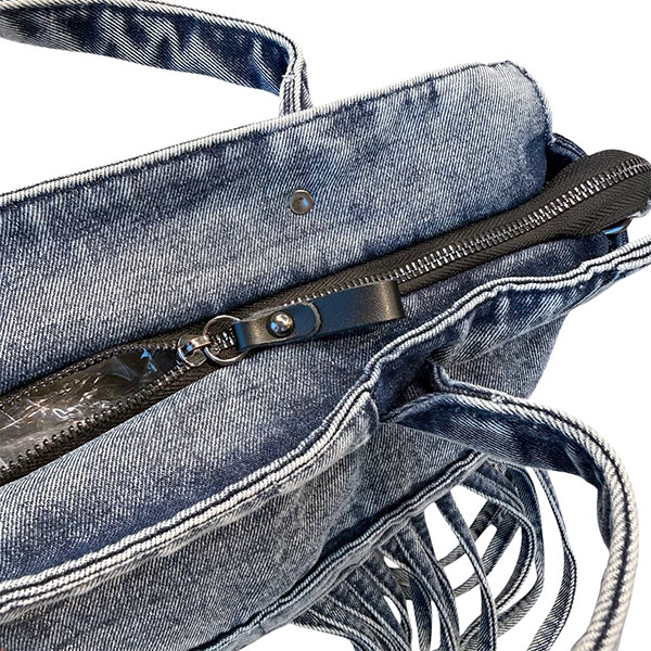 DENIM FRINGE BAG