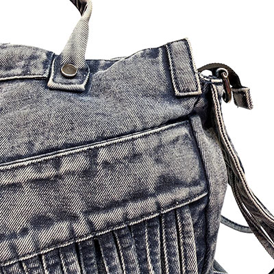 DENIM FRINGE BAG