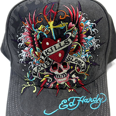 LKS EXPLOSION WASHED EMBROIDERED GREY TWILL TRUCKER