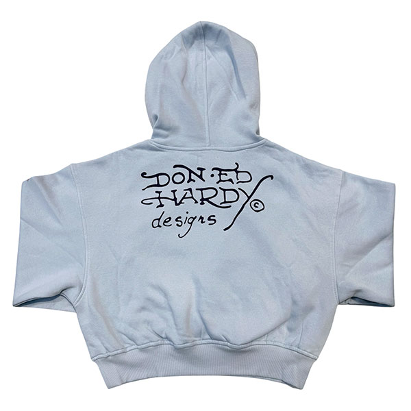 CROSS WINGS STUDDED CROPPED HOODIE