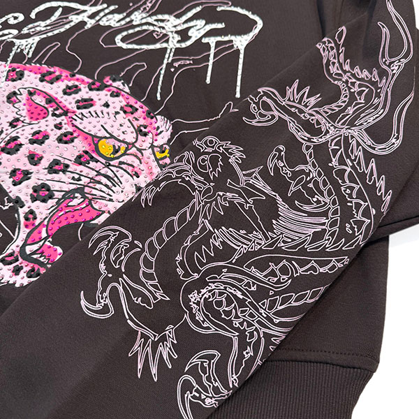 PINK LEOPARD CROPPED HOODIE