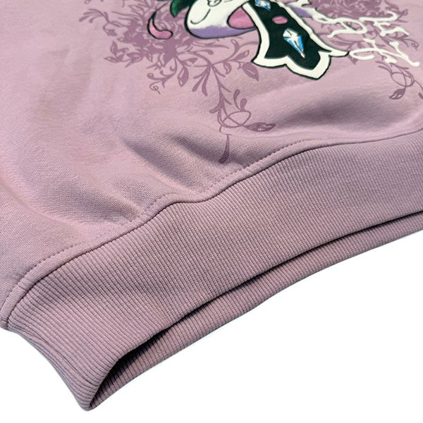 PINK LKS SKULL PUFF PRINT CROPPED HOODIE