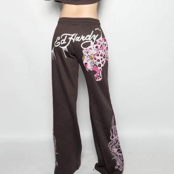 PINK LEOPARD RHINESTONE SWEATPANT