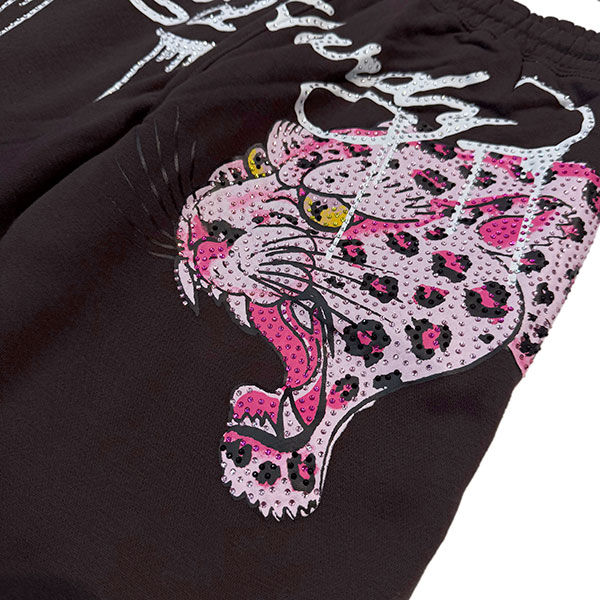 PINK LEOPARD RHINESTONE SWEATPANT