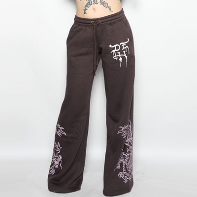 PINK LEOPARD RHINESTONE SWEATPANT