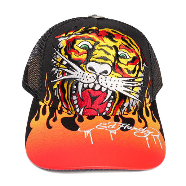 EMBROIDERED TIGER FLAME HAT